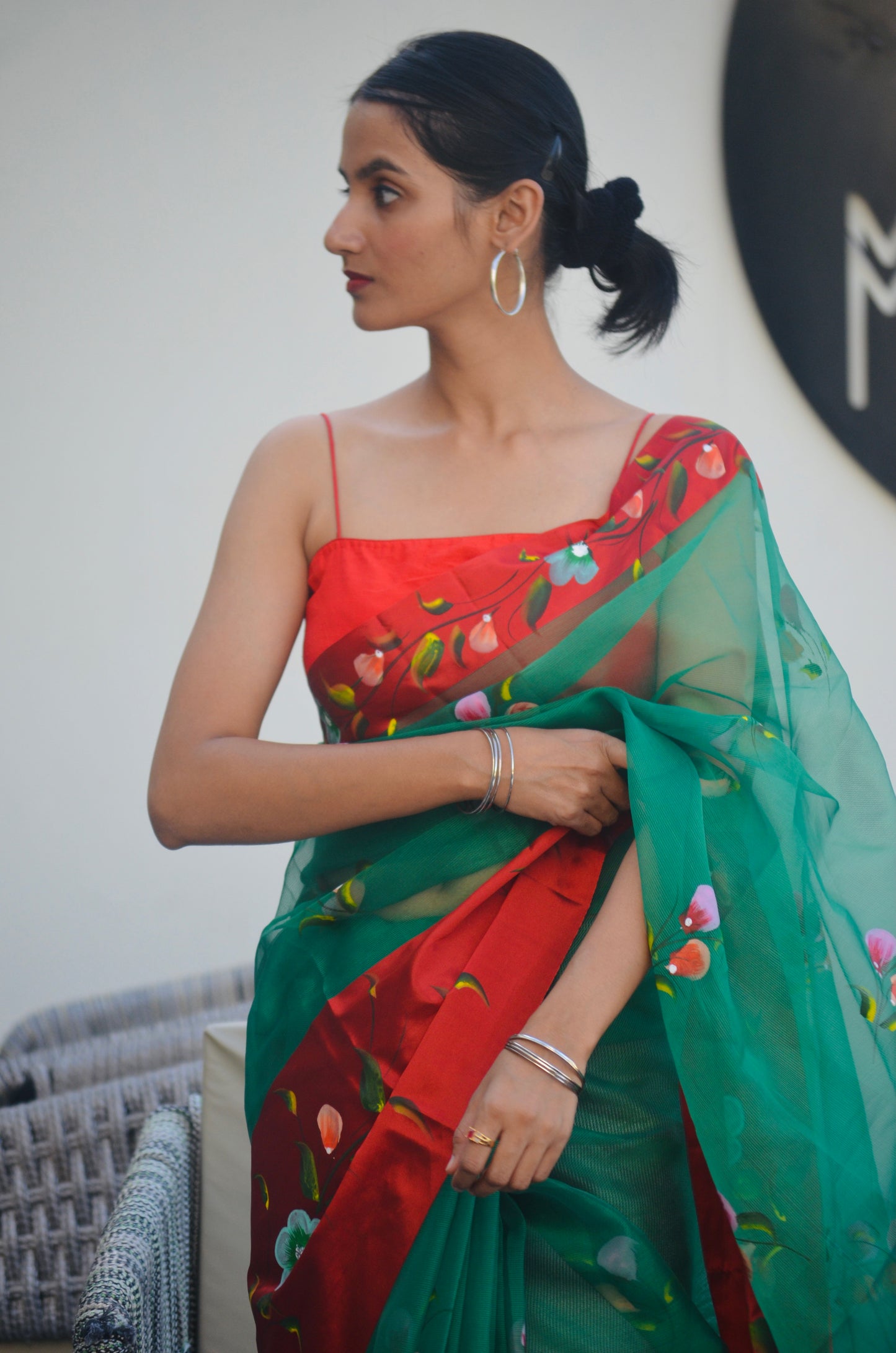 Forest Flame Saree
